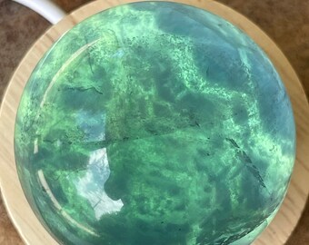 Blue Fluorite Sphere, Rainbow Deep Blue Fluorite Crystal ball, Unique Crystal gifts