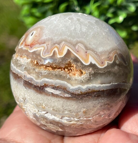 White 2024 druzy agate