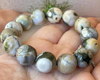 8th Vein Ocean Jasper 15mm Bead Bracelet - Collectors edition Jasper jewelry #70
