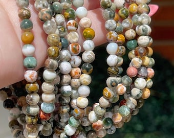 Old Stock 8th Vein Kabamby Ocean Jasper Infinity Necklace, Orbicular Ocean Jasper collectors edition jewelry 2 in 1