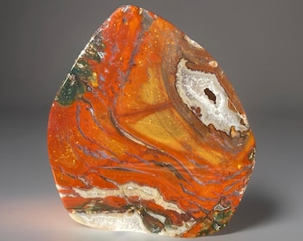 Polished Colorful Zebra Jasper Slab, Collectors Unique Natural Jasper from India