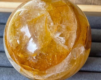 Ferruginous Quartz XL Sphere • Natural Golden Healer Quartz Crystal Ball • Crystals for Gifting & Collecting (445)