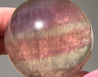 Candy Fluorite Sphere, Pink Fluorite Ball, Beautiful Crystal Sphere