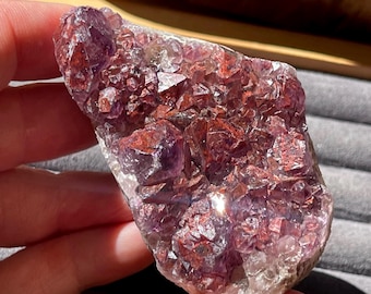 Hematite included Amethyst - Hyderabad, India: Collector's Mineral Display Crystal Unpolished Natural Specimen