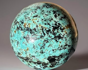 Turquoise Sphere, Natural Scenic Landscape Crystal Ball, Polished Gemstone Specimen Orb (30)
