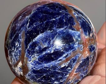 Sodalite Sphere • Sunstone & Blue Sodalite • Natural Crystal gift