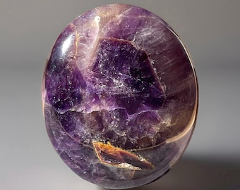 Amethyst HQ Palmstone, Natural Purple Alien Amethyst, Unique Collector Decor Piece, Crystal Pocket Rock(419)