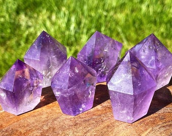 Amethyst Crystal Cupcake • Purple Tower with Rainbows • Unique Natural Crystals & Rocks