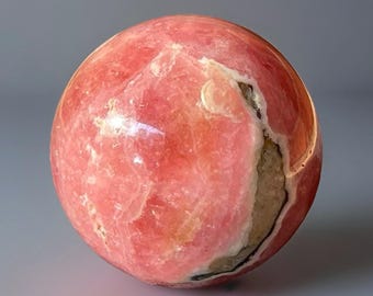 Jelly Rhodochrosite High Quality Sphere, Pink Gel Rhodochrosite Small Crystal Ball