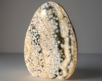 Orbicular Ocean Jasper Freeform • Bubble Jasper Crystal Flame • AAA Madagascar Jasper