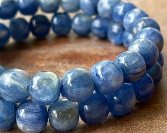 Kyanite HQ Bracelets, Blue Kyanite in Quartz beads, Rare Top Quality bracelets