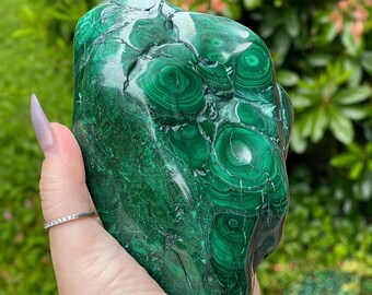 Malachite Giant Nugget 3 lb 14 oz, Natural Malachite Collectors Statement Specimen, Unique Green Crystals