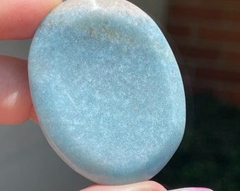 Trolleite Worry Stone - No.38 Thumb Meditation Gemstones, Oval Gemstones For Thumb, Hand Curved Thumb Massager Stones, Natural Worry Gems