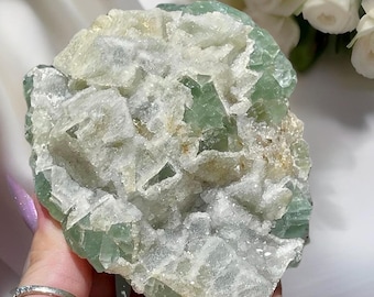 Sugar Cube Fluorite Specimen • Natural Green Fluorite Druzy Mineral • AAA HQ Crystals - #F2