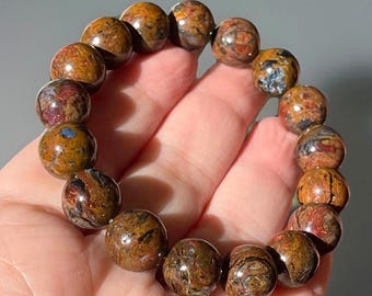 Pietersite HQ Beaded Bracelet - Stretchy 12mm beads, Rare Gemstone Beads, Unique Handmade Jewelry