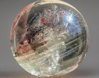 Garden Quartz with Phantoms Sphere, Scenic Galaxy Lodolite Crystal Ball, Unique Natural Quartz Collectible Crystal (488)
