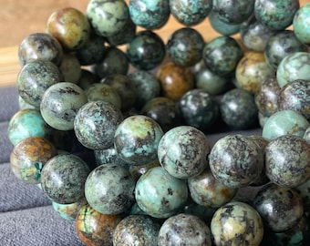 Turquoise Nugget Bead Stretch Bracelet - 10mm Beads, Natural Turquoise Gemstone Jewelry