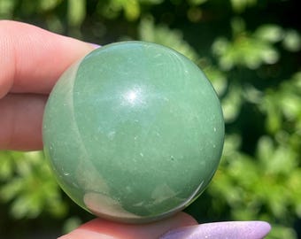 Green Aventurine Crystal Sphere,  Polished Sparkly HQ Aventurine (41mm)