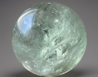 Prasiolite Sphere, Green Amethyst Stunning Crystal Ball, Meditation Gift, Crystal Grids Gem, Green Quartz Polished Sphere
