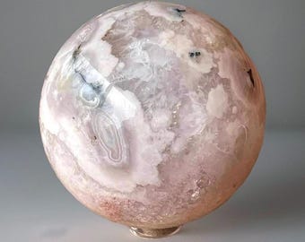 Pink Amethyst & Flower Agate XLarge Sphere  with Chlorite and Quartz - High Quality Natural Crystal - No. B
