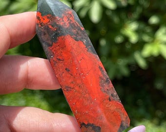 Bloodstone Tower with Pyrite - #81