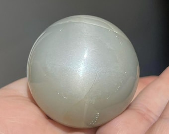 Sage Green Moonstone Sphere, Energy Crystal, Natural Silky Green Moonstone Sphere, Meditation Crystal Rocks