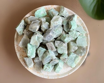 Shades of Garnierite Green Moonstone Raw | Rough Crystal | Crystal gifts | Unique Crystal Decor | Rocks for Plants | Stocking Stuffers