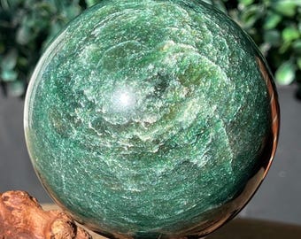 Deep Green Aventurine XL Sphere, Polished Sparkly HQ Aventurine Crystal Orb ( 380)