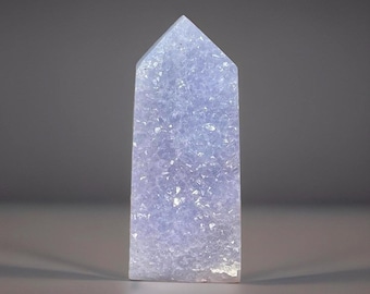 Blue Lace Agate Tower with Druzy • Natural Unique Collector’s Agate • AAA HQ Crystals A Must-Have Collectible
