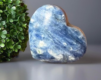 Blue Kyanite Heart, Throat Chakra, Natural Crystal Heart