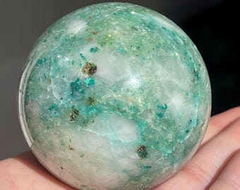 Chrysocolla in Quartz High Quality XL Sphere (437)