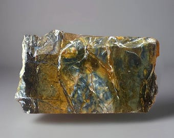 Opalised Blue petrified fossil wood Slab : Miocene, Indonesia genuine lapidary specimen
