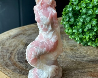 Pink Opal Mermaid Carving - No.1