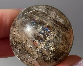 Black Sunstone Sphere, Rainbow Sunstone, AAA Grade Crystal HQ Incredible Rare Crystal Find