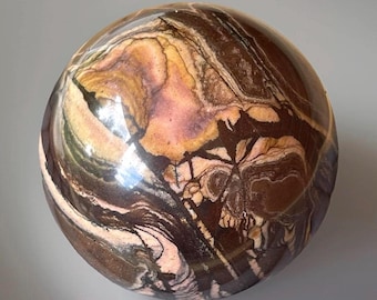 Biggs Jasper Sphere – 53 mm Scenic Pattern Polished Stone Orb from Oregon (238)