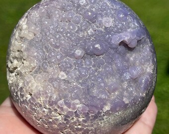Grape Agate XL Sphere • Polished Purple Agate Grape Cluster Specimen • Sparkly Grape Agate Mineral Ball