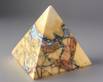 Brecciated Ibis Jasper Crystal Pyramid, Natural Jasper Specimen, Gemstone Home Decor