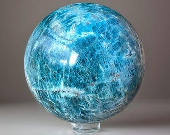 Apatite XXL Sphere: AAA Grade Statement Blue Crystal Ball (67 mm )