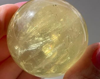 Natural Citrine Sphere - Golden Yellow Citrine - Rainbow Citrine Ball - Crystal Home Decor - Unique Polished Gemstone