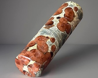 Orbicular Red Planet Obsidian Cylinder | Mexican Obsidian with Red Spherulites Old Stock | Unique Polished Stone Wand