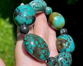 Turquoise Natural XXL Nugget Bead High Quality Bracelet - No. 85