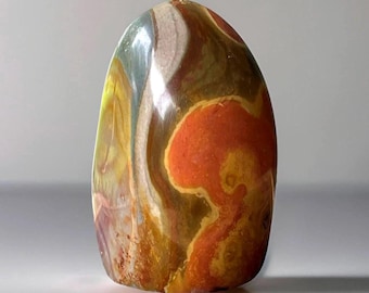 Polychrome Jasper Freeform • Natural Colorful Polished Stone Flame • Rare Crystal for Gifting & Collecting