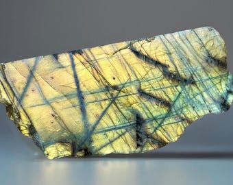 Gold & Blue Flash Rough Labradorite Freeform Chunk • Lapidary Crystal Raw Stone