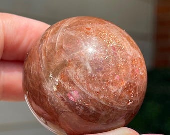 Arusha Sunstone Sphere, Beautiful Sunstone with Silver Flash and Confetti - #94