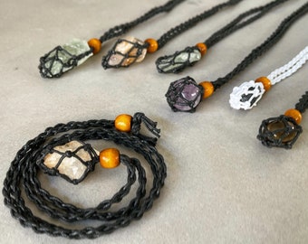 Car Protection Charm | Crystal Car Charm |Macrame Crystal Car Hanger | Rear View Mirror Accessory | Car Charm Crystal | Black Tourmaline