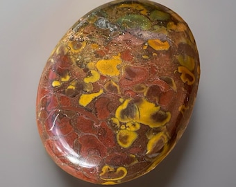 Ajooba  Fruit Jasper Palmstone: Natural Colorful Crystal from India (485)
