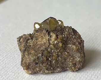 Natural Green Garnet Specimen, Raw Garnet Mexico Crystal Mineral, January Birthstone, Uncut Metaphysical Stones