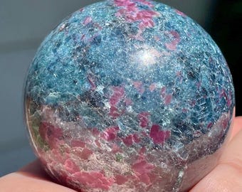 Ruby in Kyanite Sphere UV reactive AAA HQ Crystal  Ball, #35