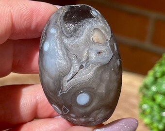 Black Gobi Eye Agate with Beautiful Orbicular Patterns High Quality AAA Grade Collectors Edition Rare desert agate Find, #73