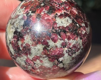 Eudialyte Crystal Sphere, Rare HQ Collectors Gemstone Specimen